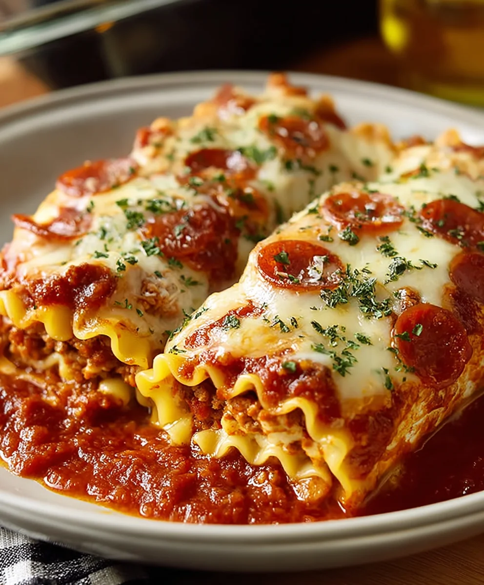 Beef Beef Pepperoni Pizza Lasagna Roll Ups Recipe