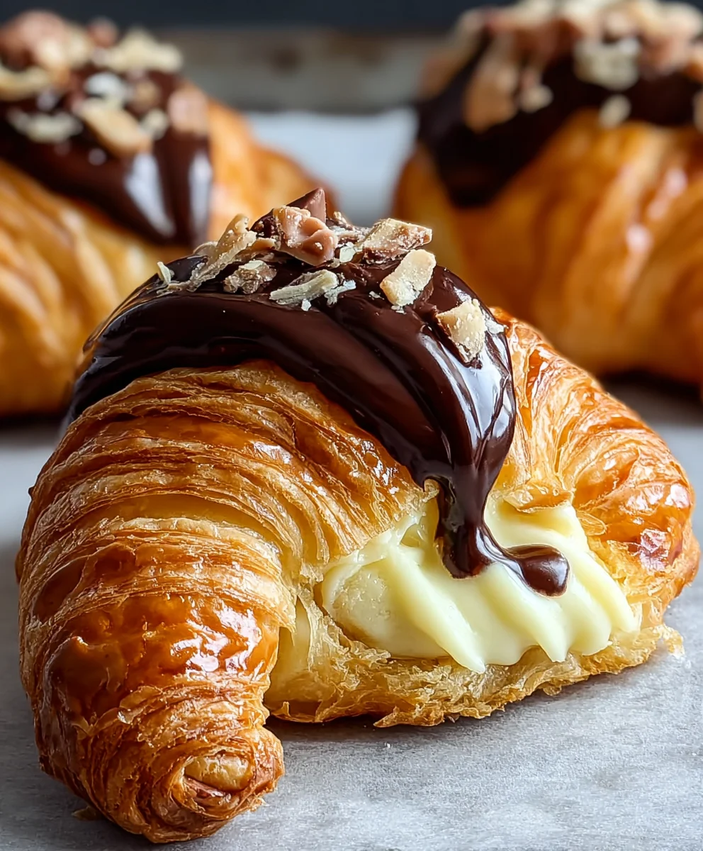 Boston Cream Pie Croissants - Decadent Pastry Bliss