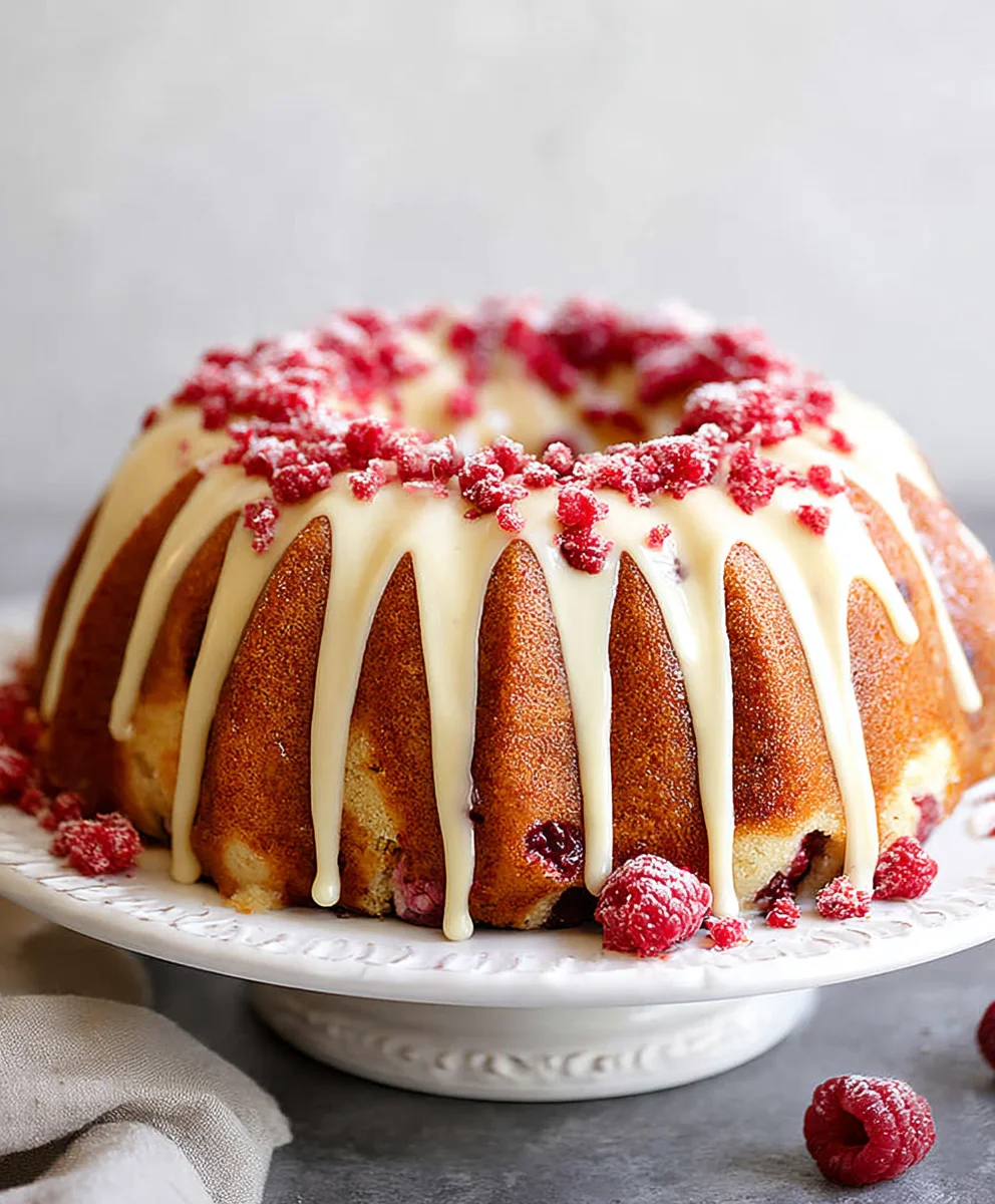 Raspberry White Chocolate Bundt Cake-Easy & Delicious Recipe