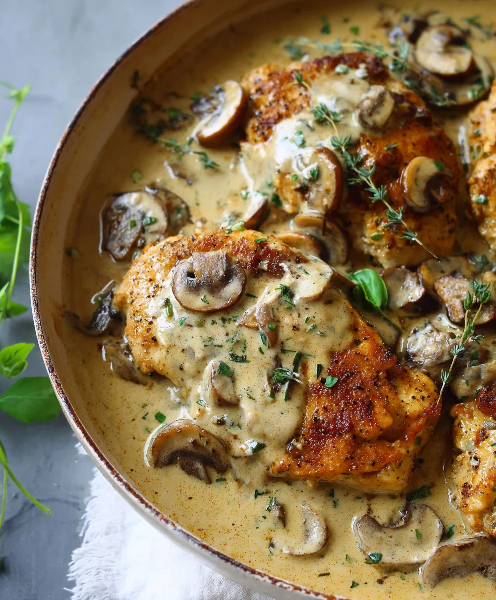 Creamy Mushroom Chicken- Easy & Delicious Dinner