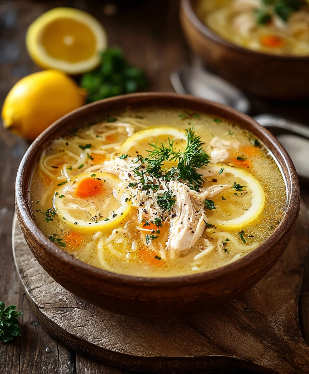Authentic Greek Lemon Chicken Soup Recipe