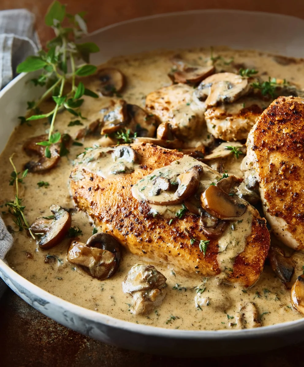 Creamy Mushroom Chicken- Easy & Delicious Dinner