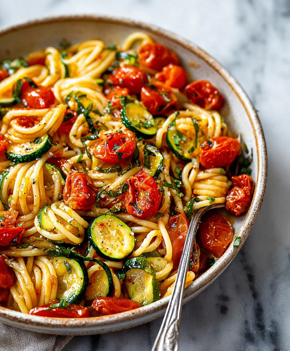Healthy Tomato Zucchini Pasta Recipe-Quick & Easy Meal
