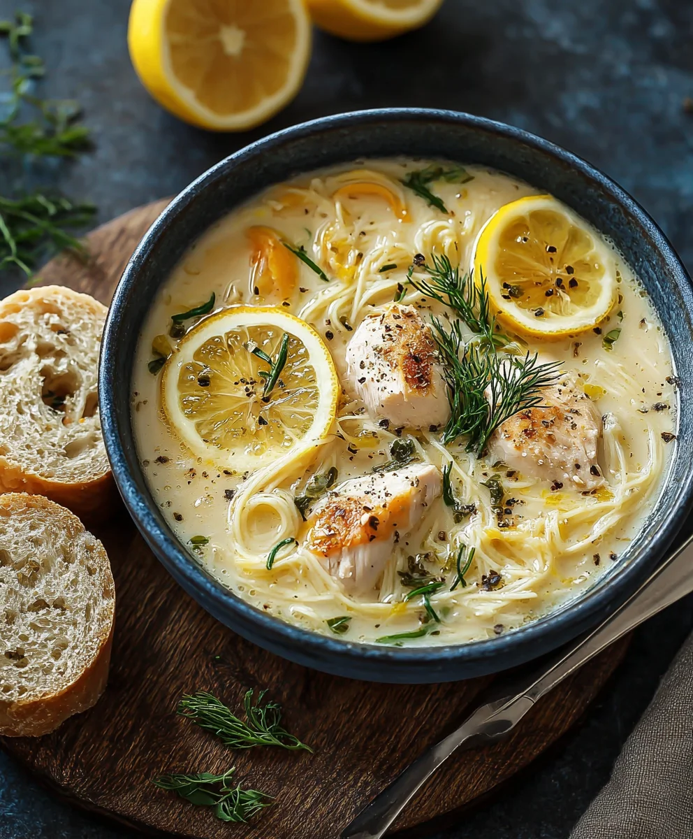 Authentic Greek Lemon Chicken Soup Recipe