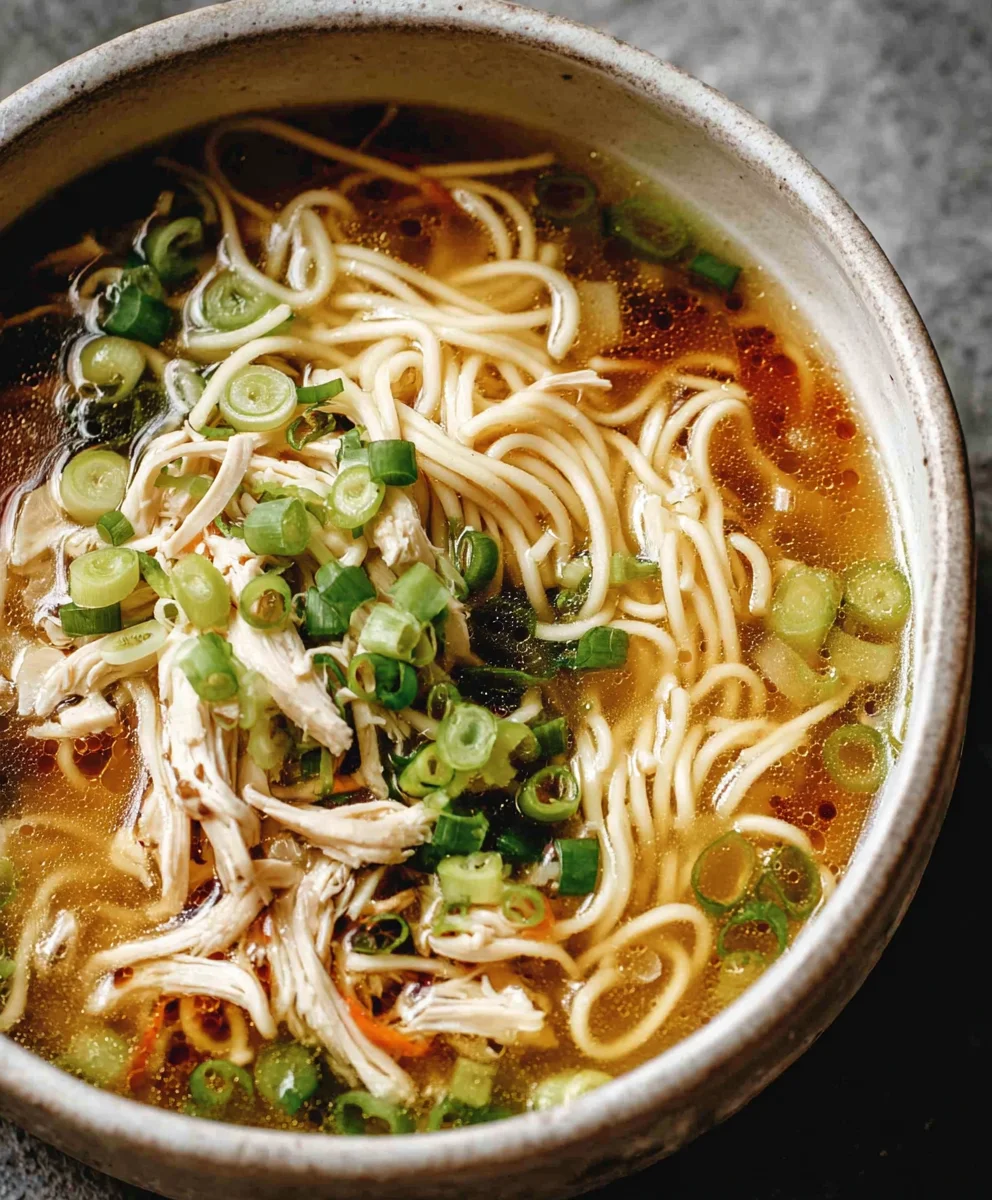 Aromatic Scallion Chicken Noodle Soup - Alrightwithme
