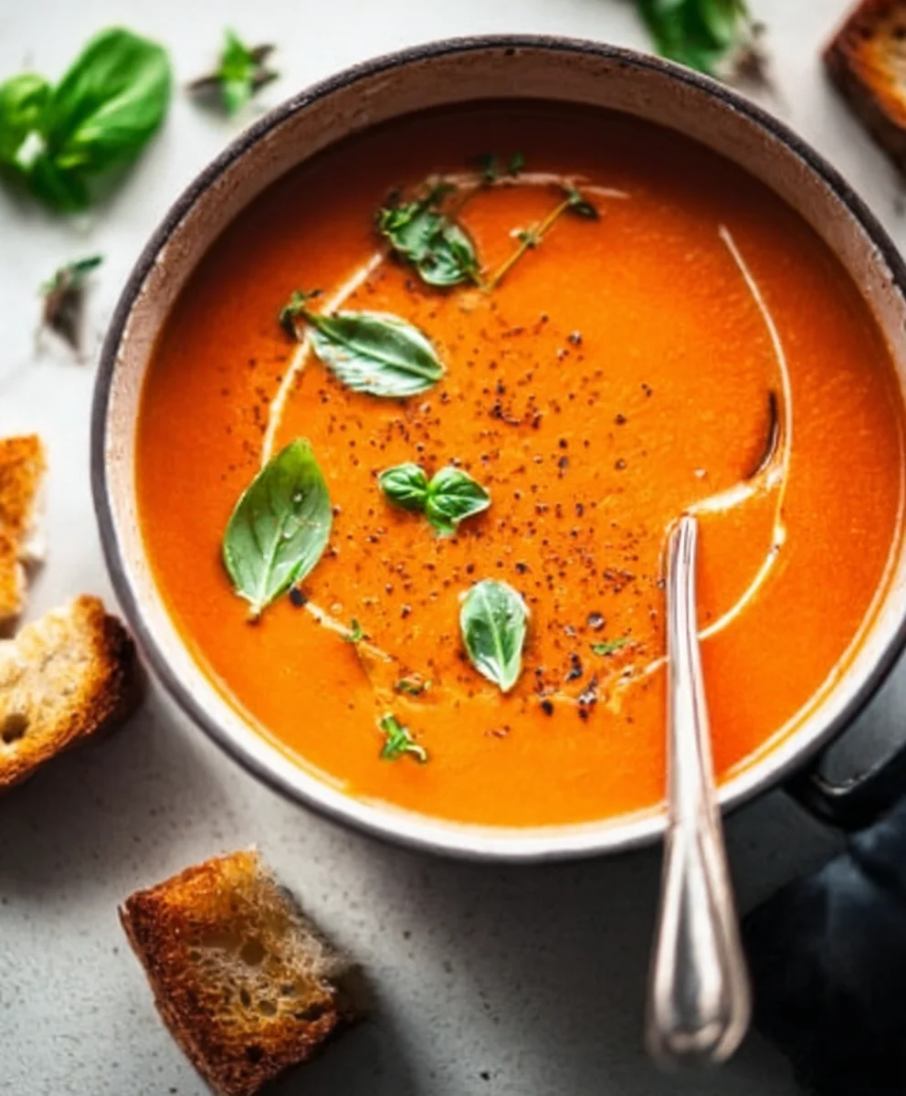 Creamy Tomato Soup Winter Recipe - Easy Canned Tomatoes