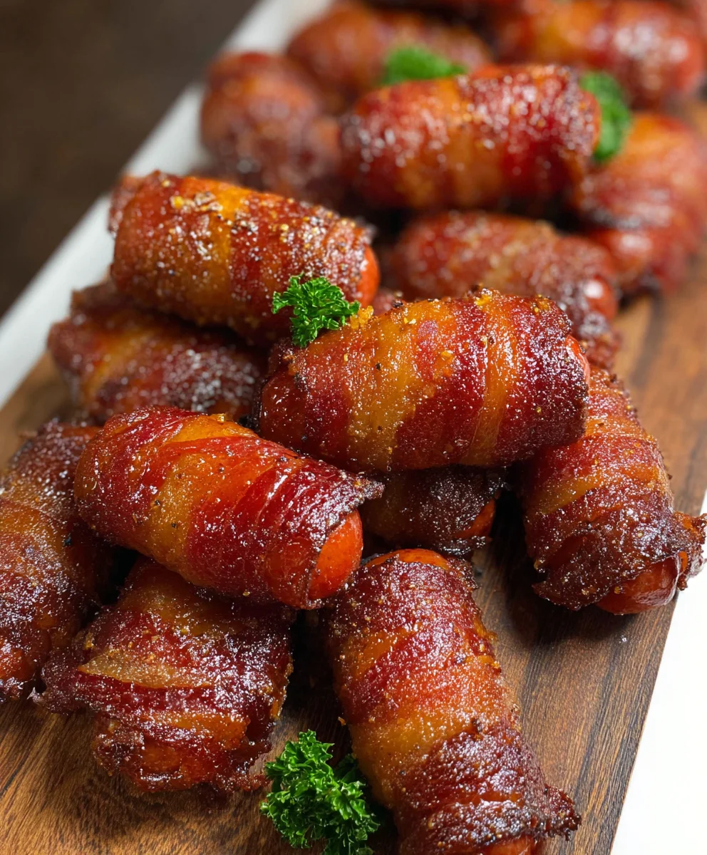 Beef Beef Bacon Wrapped Little Smokies-Easy Appetizer