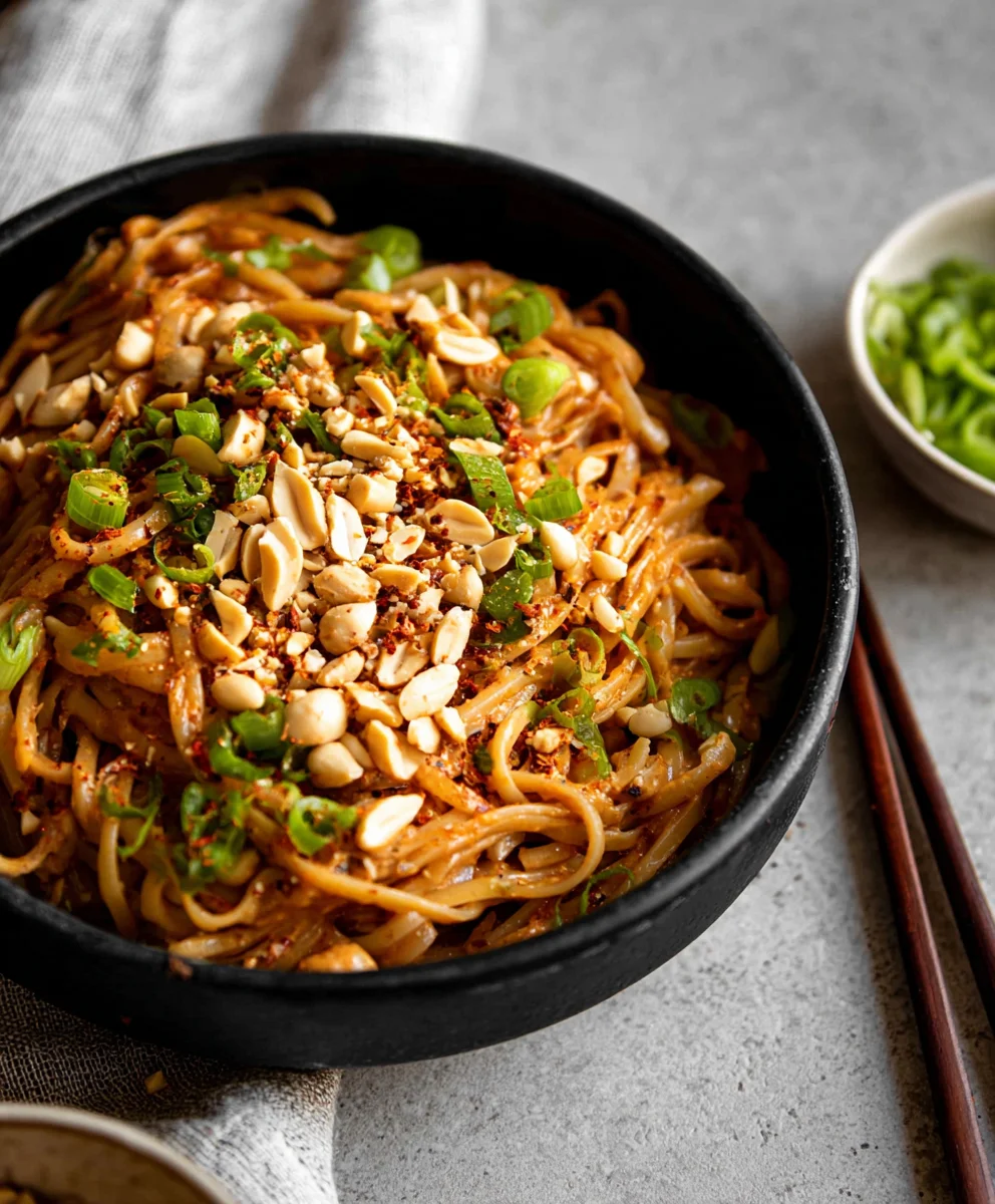 Spicy Peanut Butter Noodles- Easy Flavorful Dish