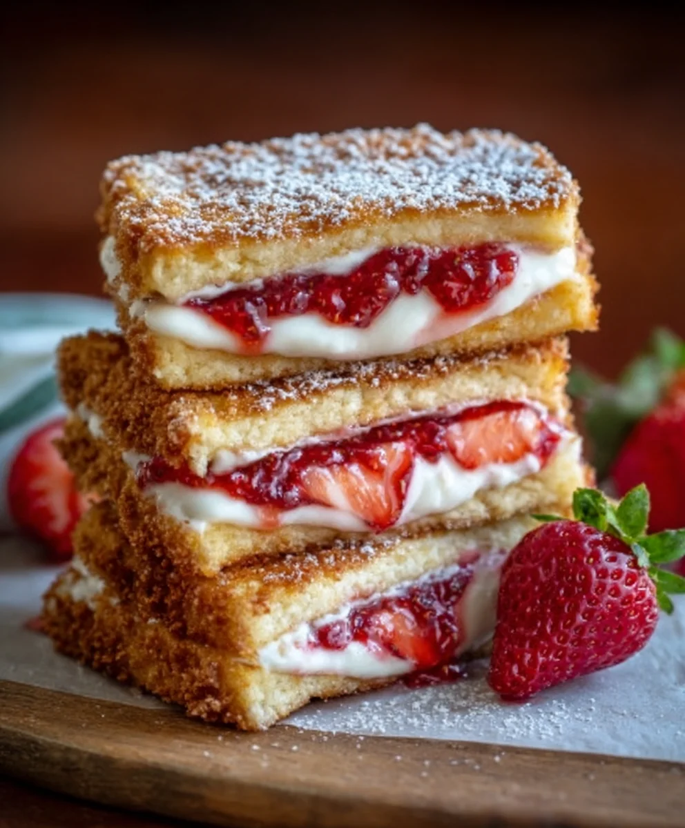 Fried Strawberry Cheesecake Sandwiches-Sweet Treat