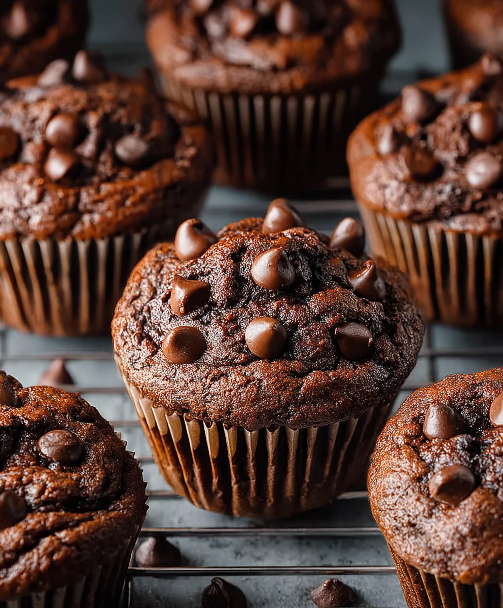 Double Chocolate Chip Muffins-Rich & Decadent Treat