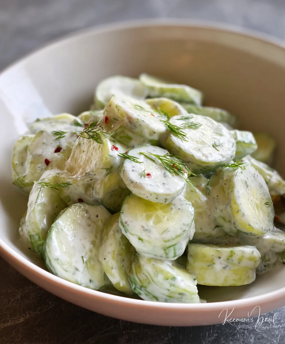 Creamy Cucumber Salad - Easy Refreshing Side Dish