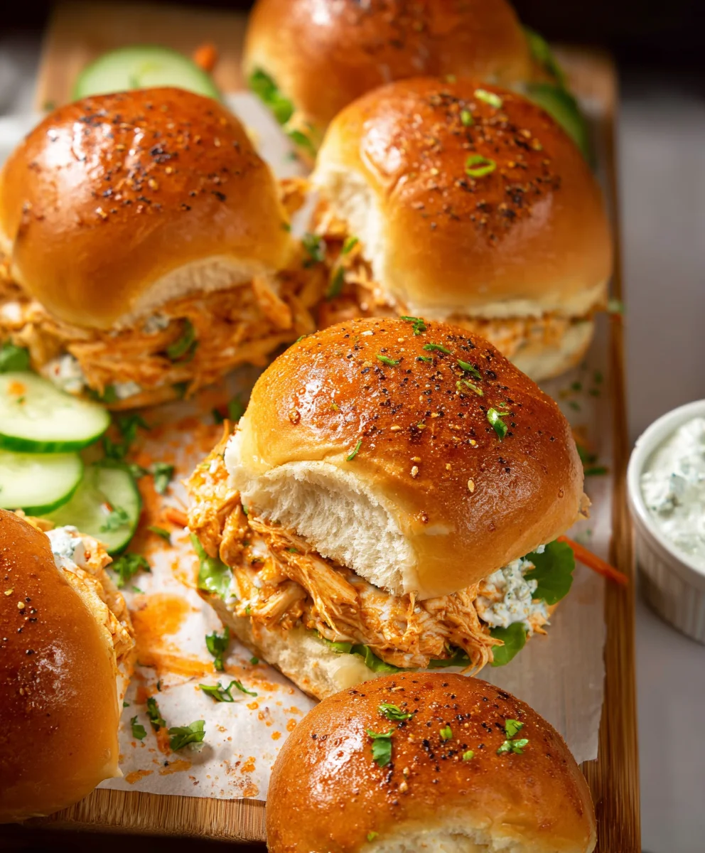 Spicy Buffalo Chicken Sliders- Quick & Easy Game Day Bites