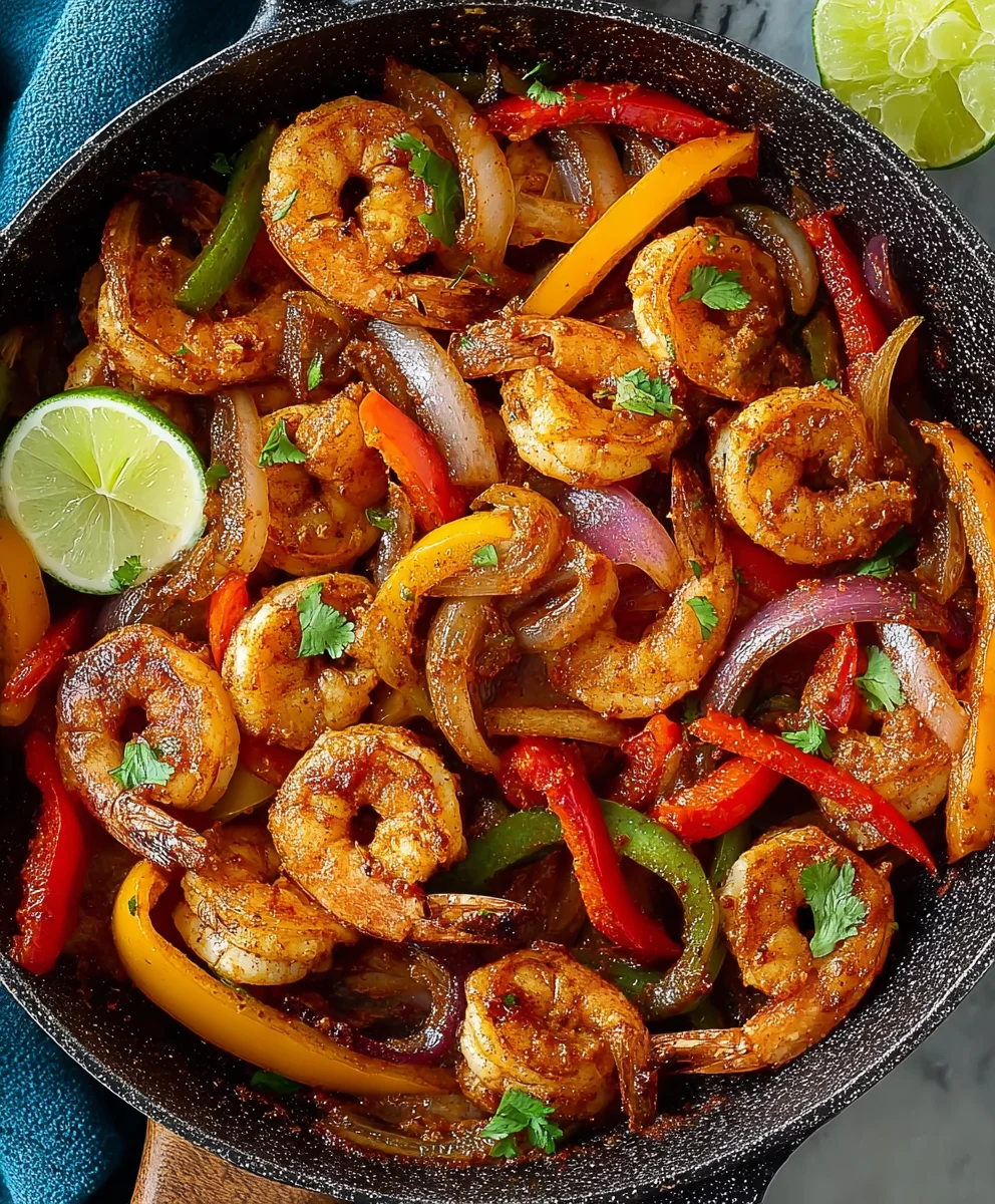 Quick Skillet Shrimp Fajitas- Easy & Delicious