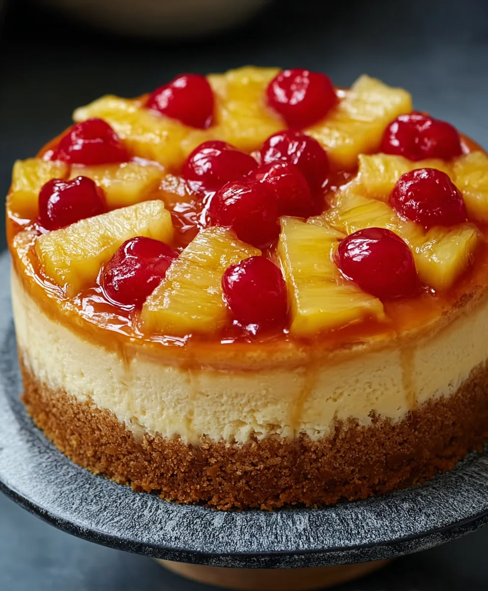 Pineapple Upside-Down Cheesecake - Easy Dessert