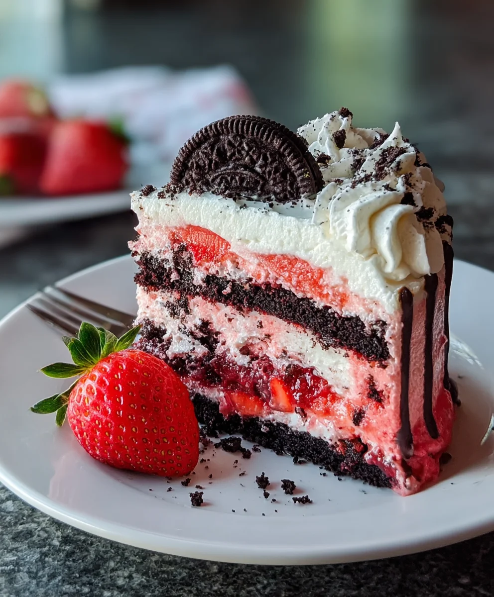 Strawberry Oreo Cake Recipe-Easy Delicious Dessert