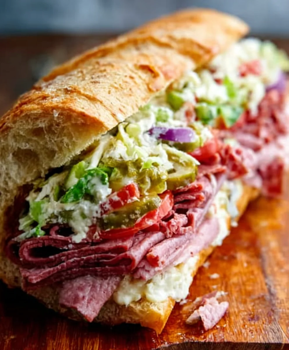 TikTok Viral Italian Beef Grinder Salad Sandwich