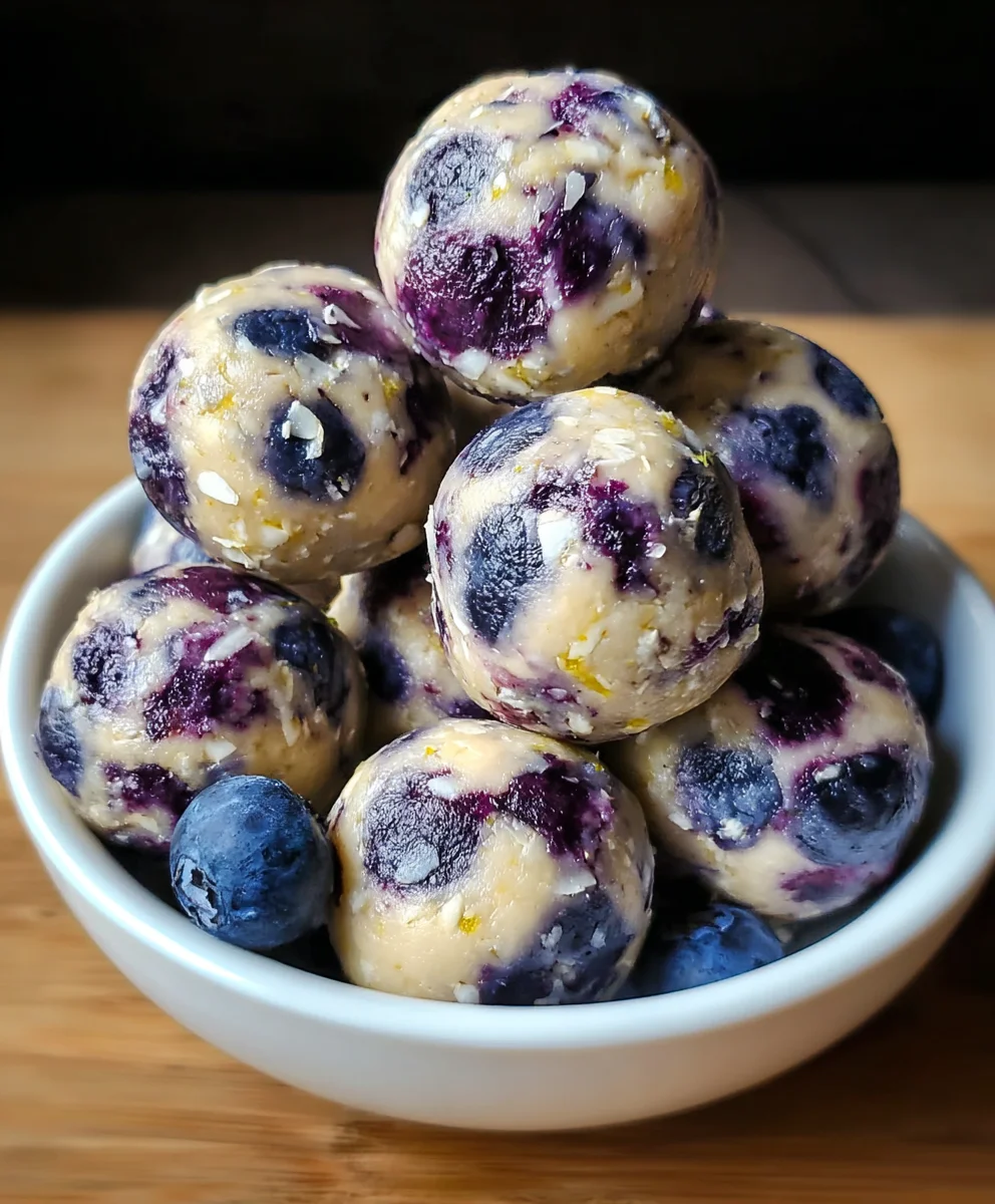 Lemon Blueberry Protein Bites No-Bake Easy Snack