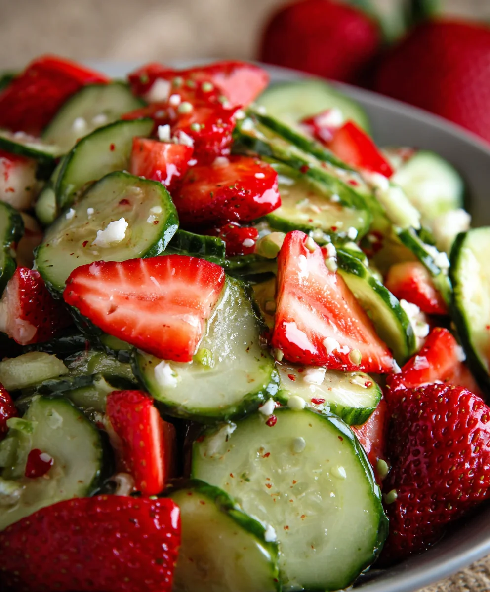 Easy Cucumber Strawberry Salad Refreshing Recipe
