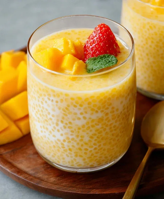 Mango Tapioca Pudding (Mango Sago)
