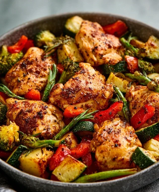 Air Fryer Chicken and Vegetables (Healthy Dinner in 15 minutes!)