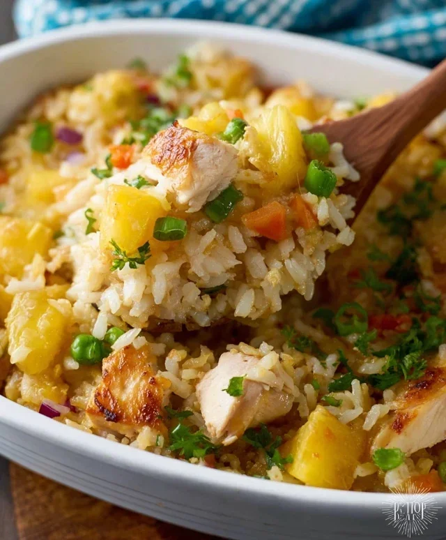 Aloha Pineapple Chicken Rice Casserole