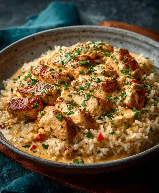 High Protein Creamy Cajun Chicken Rice