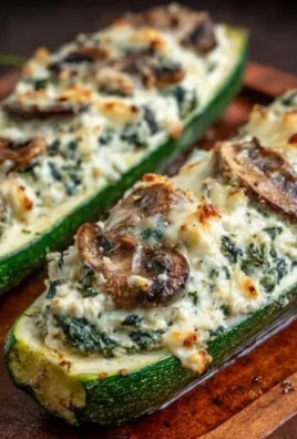 Spinach, Mushroom, and Ricotta Stuffed Zucchini Boats Recipe