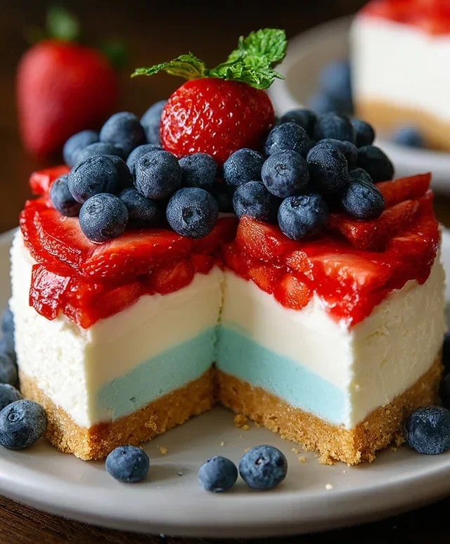 No Bake Patriotic Cheesecake