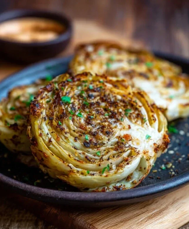 Oven Roasted Garlic Cabbage Steaks