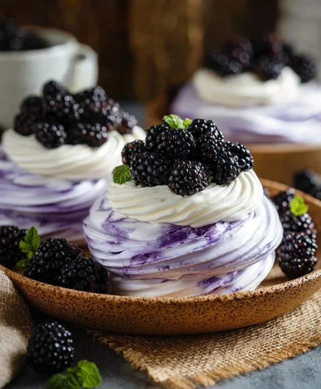 Blackberry Pavlovas