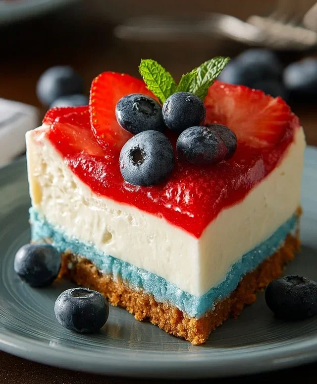 No Bake Patriotic Cheesecake