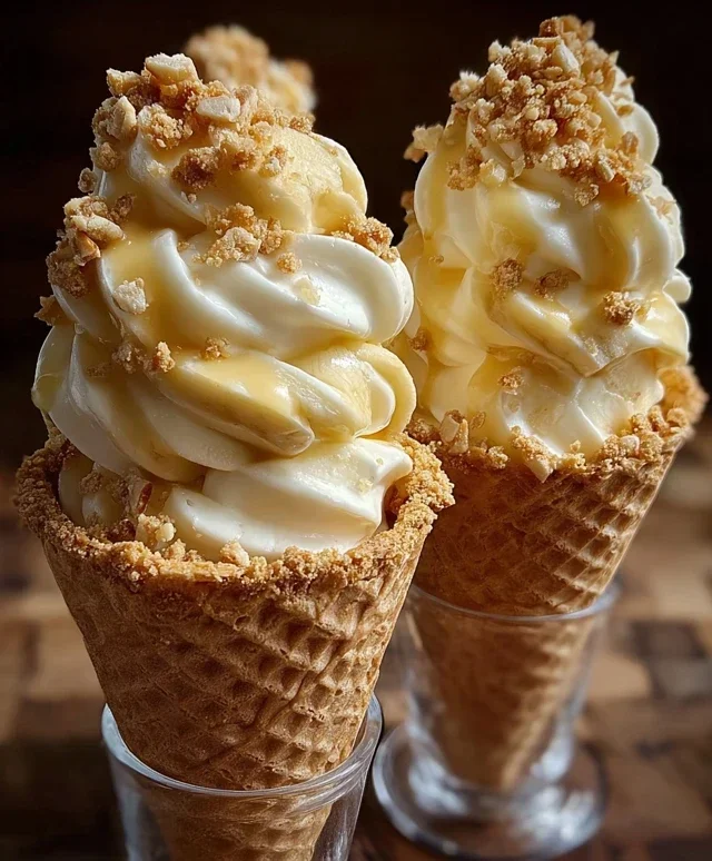 Banana Pudding Cheesecake Cones