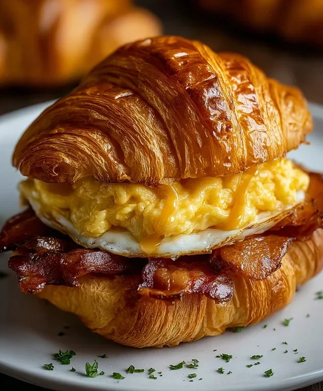 Killer Maple Mustard Croissant Breakfast Sandwiches