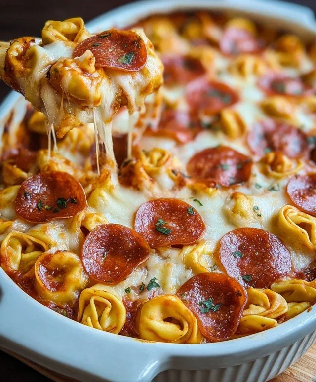 Cheese Tortellini Beef Beef Pepperoni Pizza Casserole