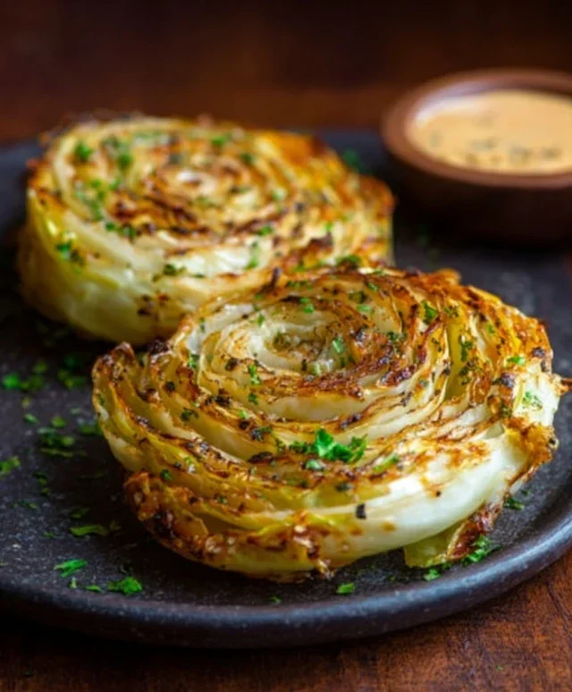 Oven Roasted Garlic Cabbage Steaks