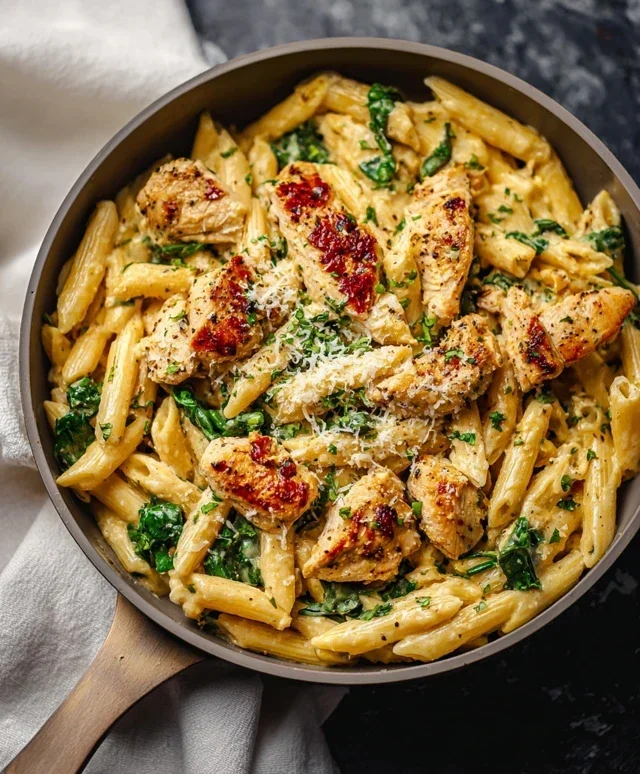 Healthy Garlic Parmesan Chicken Pasta
