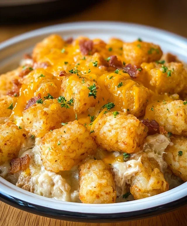 Crock Pot Chicken Tater Tot Casserole