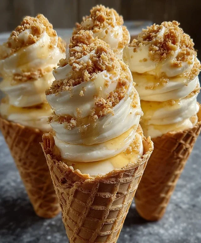Banana Pudding Cheesecake Cones