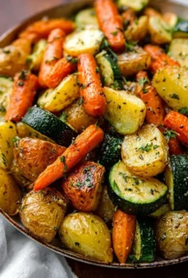Garlic Herb Roasted Potatoes Carrots and Zucchini