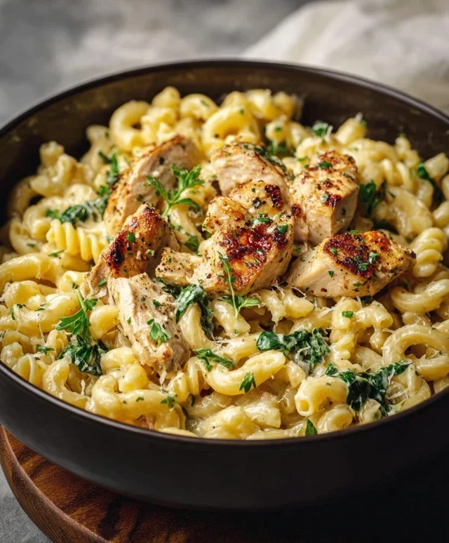 Healthy Garlic Parmesan Chicken Pasta