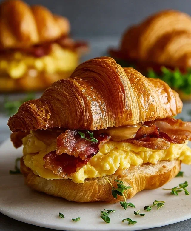 Killer Maple Mustard Croissant Breakfast Sandwiches