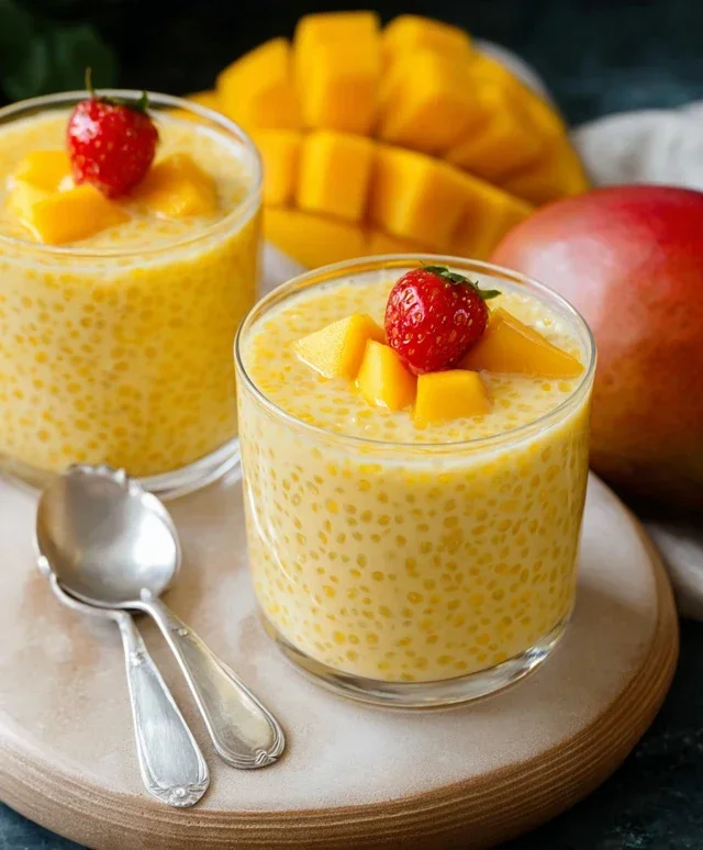 Mango Tapioca Pudding (Mango Sago)