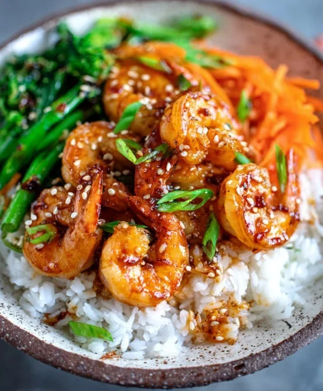 Honey Garlic Shrimp Bowls