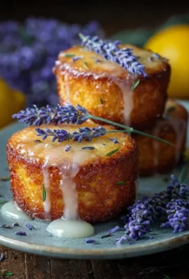 Mini Lemon Cakes With Lavender Glaze