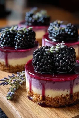 Luscious Blackberry Lavender Cheesecakes