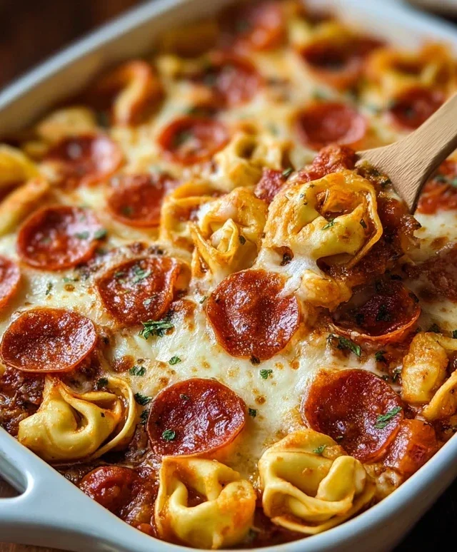 Cheese Tortellini Beef Beef Pepperoni Pizza Casserole