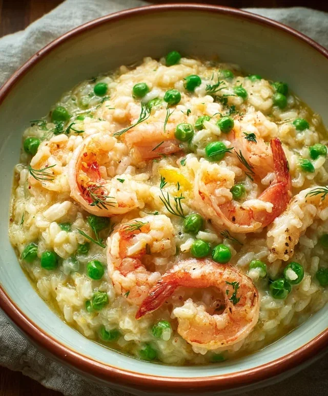 Shrimp Risotto with Peas