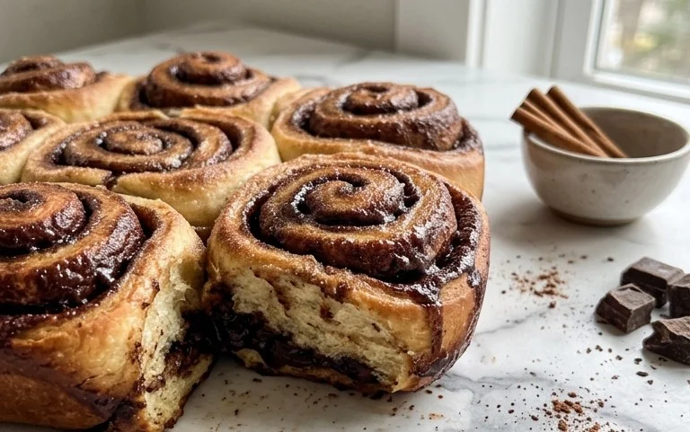 Chocolate Cinnamon Rolls Rich Dark Dough